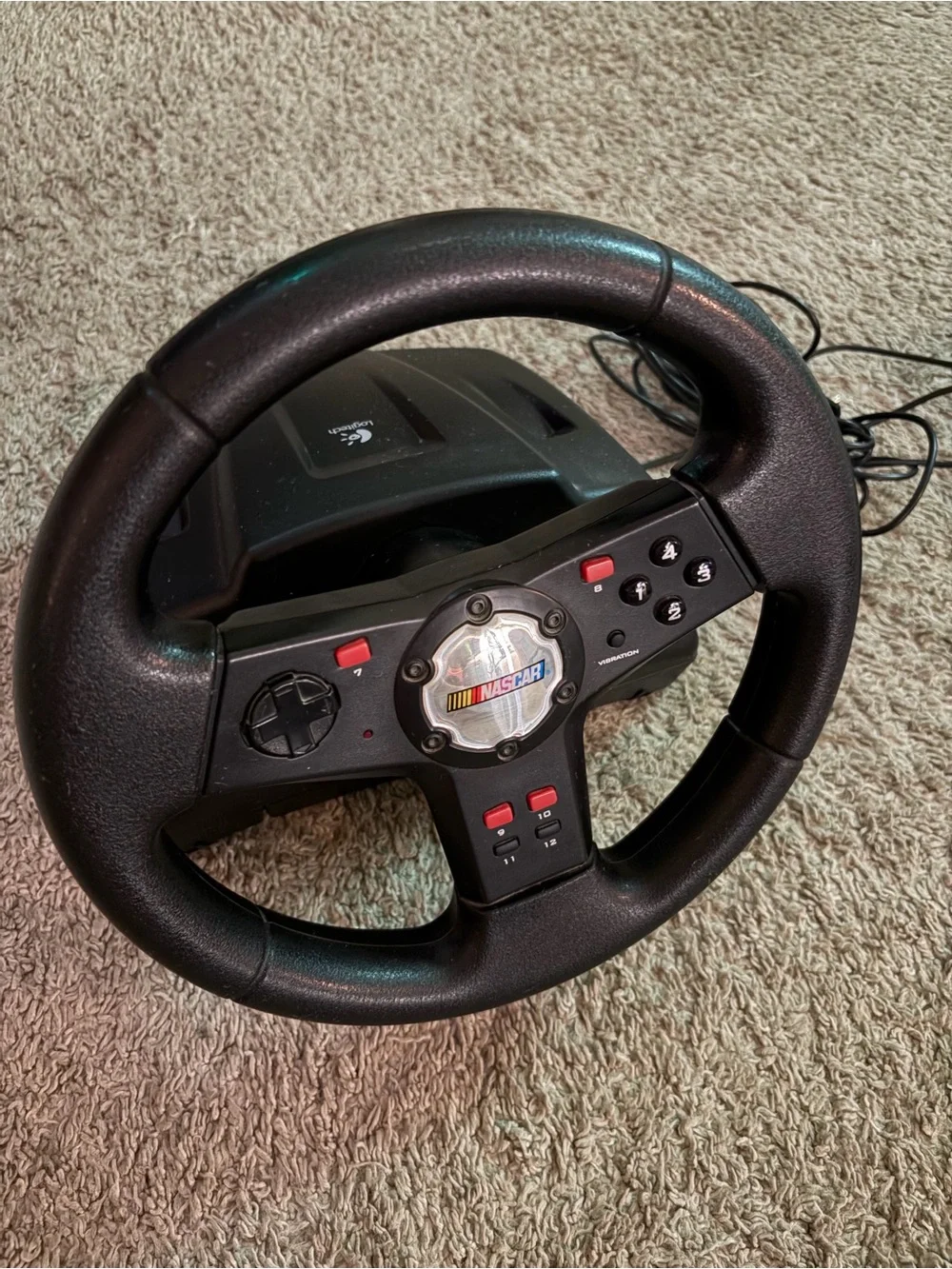 Logitech Black Steering Wheel and Gray Pedal Set with NASCAR Badge